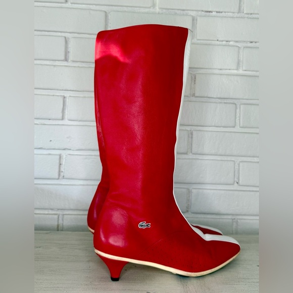 Vintage Lacoste Holly Leather Boots – Flamme/White, Size 7 (Fits Like 7.5–8) - Picture 9 of 12